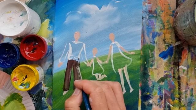 СЕМЬЯ |Как нарисовать просто папу, маму и ребенка? смотреть онлайн