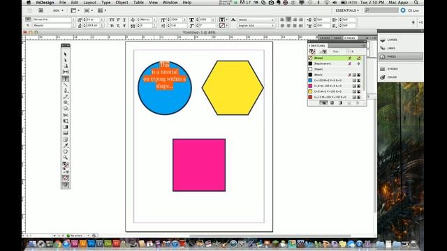 Adobe Indesign CS5 Tutorial - How to Place Text In Shapes смотреть онлайн