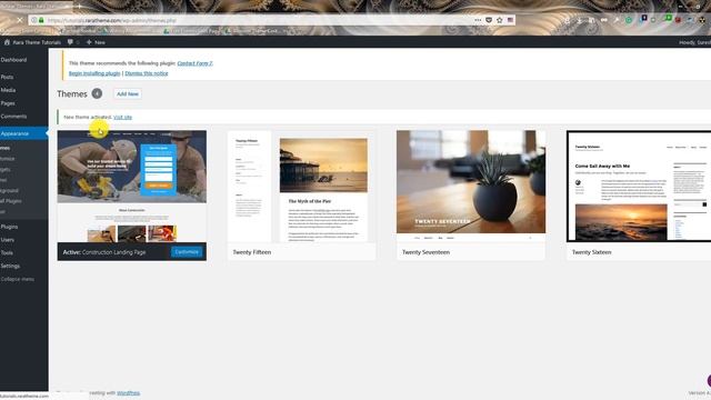 Step 1: Installing Construction Landing Page WordPress Theme смотреть онлайн