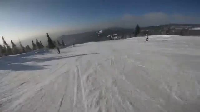 Шерегеш, сектор-Е, зелёная трасса? Горные лыжи на видео Go-Pro!Катание склонам.Зима в Шерегеше? смотреть онлайн