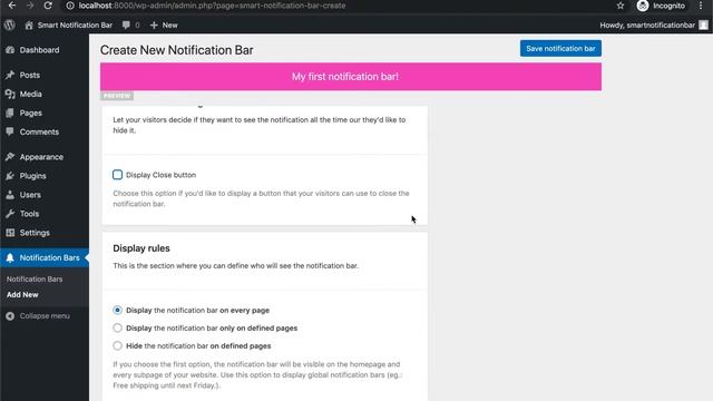 Create a Smart Notification Bar on your WordPress site смотреть онлайн