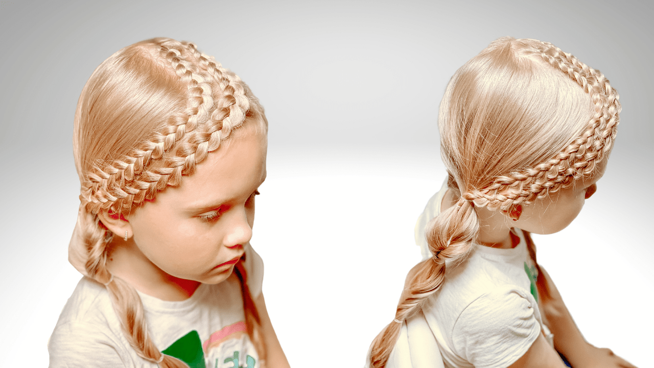 Французские косы с хвостом. Прически для девочек смотреть онлайн