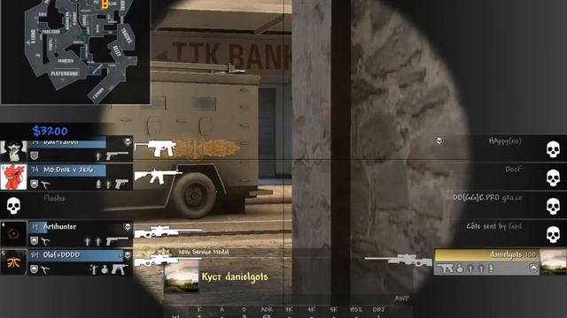 CS:GO Cltch 1 vs 4 (2 hits - 4 kills) смотреть онлайн