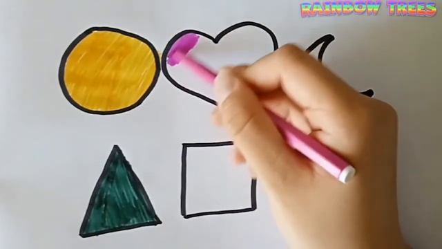 Drawing simple shapes | Рисование простых фигур | круг сердце луна треугольник квадрат пятиугольник смотреть онлайн