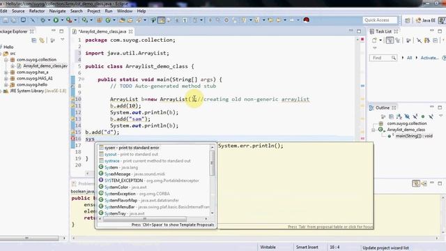 Java Collection ArrayList Program first смотреть онлайн