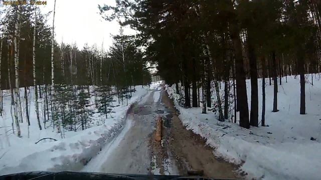 Дорога на озеро Большой Мартын зимой. смотреть онлайн