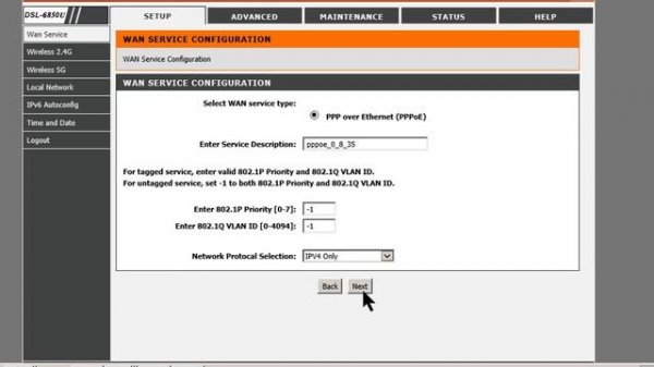 D-link DSL-6850u  برمجة راوتر