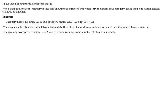 WordPress automatically adding extra -1 or slug postfix while updating a sub category item смотреть онлайн