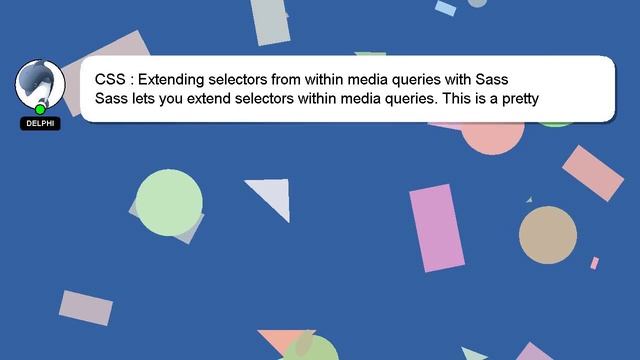 CSS : Extending selectors from within media queries with Sass смотреть онлайн