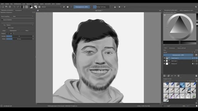 Рисую MrBeast в программе для рисования #Krita смотреть онлайн
