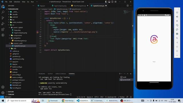 How to create Splash Screen for Mobile App in React Native | Threads Clone | Part - 2 | Hindi смотреть онлайн