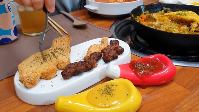 🧈비프카레오므라이스,해물짬뽕,용가리치킨너겟🥘오므라이스와 카레의 꿀조합! 고메짬뽕도 죤맛탱😋 OMLETRICE MUKBANG ASMR EATINGSHOW REALSOUND 요리 먹 смотреть онлайн
