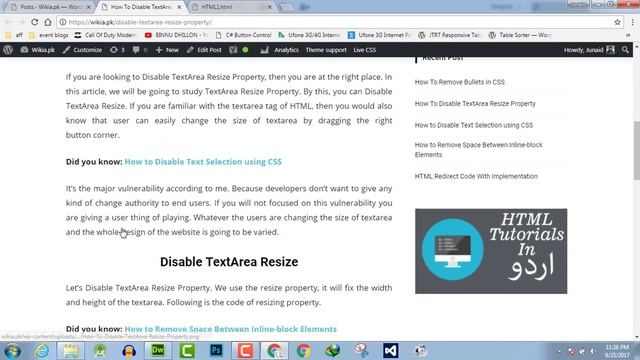 How To Disable TextArea Resize Property смотреть онлайн