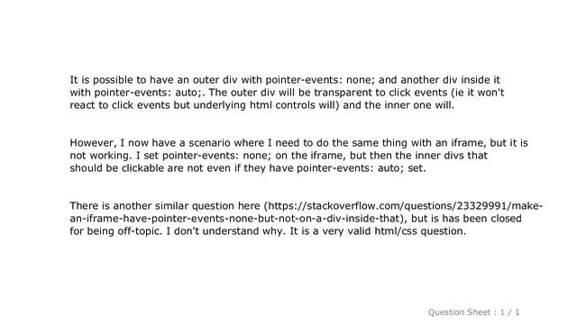 HTML : iframe with pointer-events: none; but with a div inside it that has pointer-events: auto; смотреть онлайн