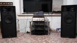 Восстановленные колонки с ламповым усилителем.  Динамики НОЭМА 150ГДШ 35-8.  Закрытый ящик.