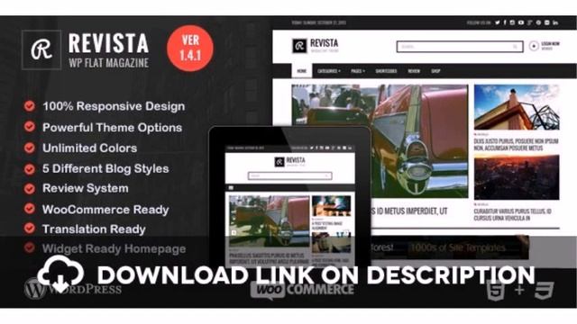 Revista - Flat Magazine WordPress Theme Free Download смотреть онлайн