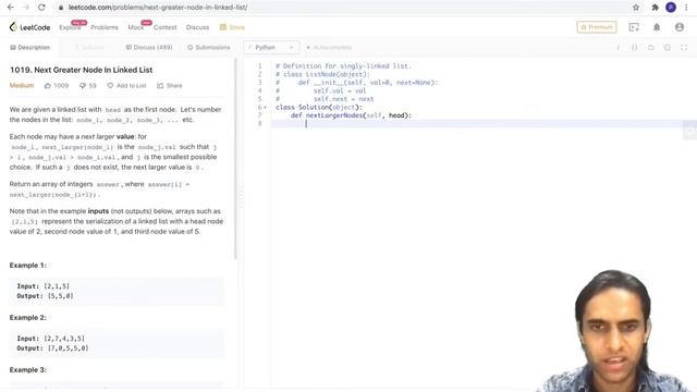 Leetcode-1019 : Next Greater Node in Linked List (Helper Model/Potential Candidates Method) смотреть онлайн