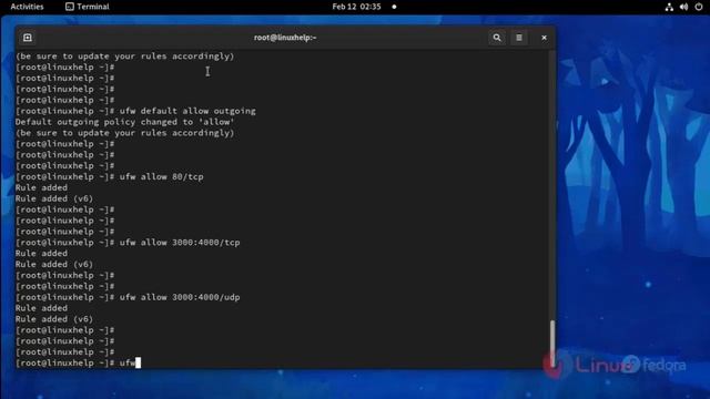 How To Set Up a Firewall with UFW on Fedora 34 смотреть онлайн