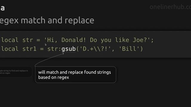 Regex match and replace #lua смотреть онлайн