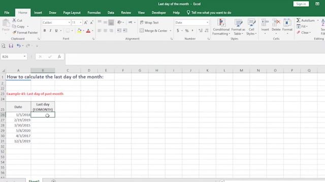 How to Calculate the Last Day of Month or End of Month in Excel смотреть онлайн