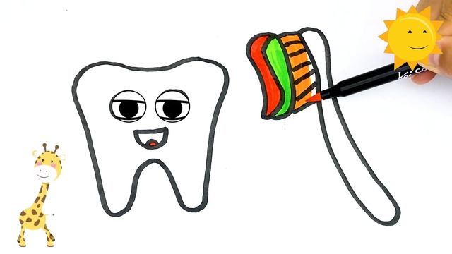 Bolalar uchun Tish cho'tkasi rasm chizish/Drawing Teeth for children/Рисование Зубы для детей смотреть онлайн