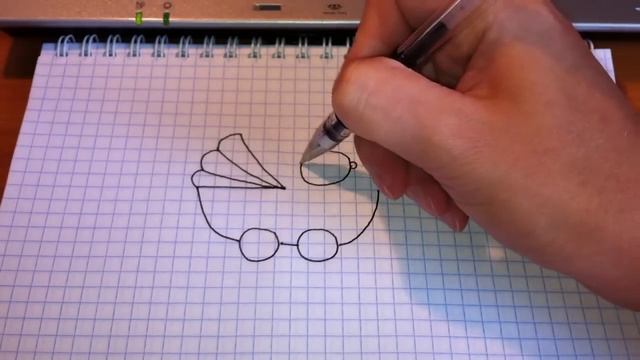 Простые рисунки #46. Малыш в коляске. смотреть онлайн
