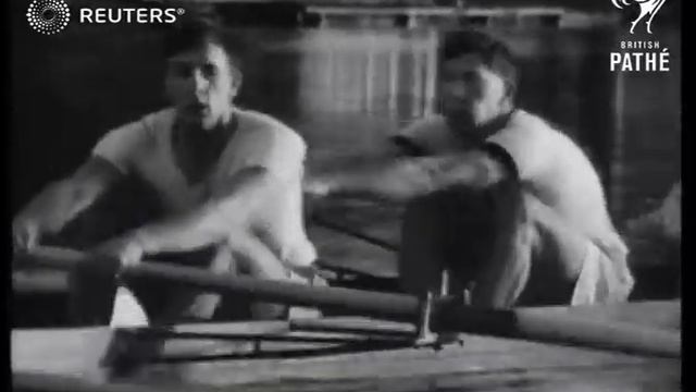 SPORT: Rowing: University Boat Race 1951 preparations: Oxford train / new boat being built (1951) смотреть онлайн