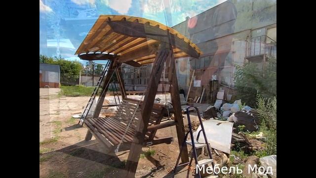Раскладные качели-лежак. Swing Sunbed Made Of Wood