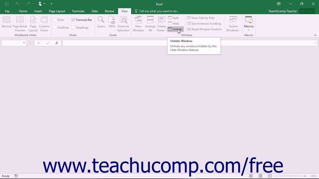 Excel 2016 Tutorial Hiding and Unhiding Workbook Windows Microsoft Training Lesson смотреть онлайн