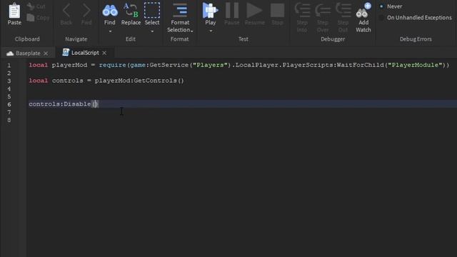 How to DISABLE Player Controls (Roblox Scripting Tutorial) смотреть онлайн