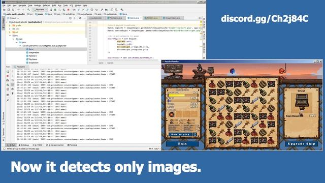 Automatic match3 game with image recognition. Java, SikuliX смотреть онлайн