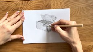 Как нарисовать сундук карандашом | Рисунок для начинающих поэтапно