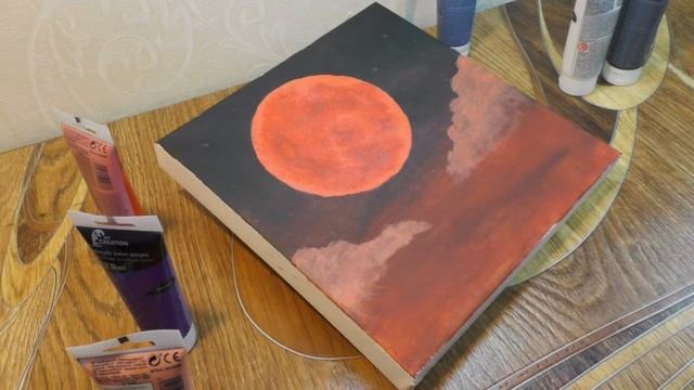 ?Как нарисовать кровавую луну/ легкий рисунок акрилом | Acrylic смотреть онлайн