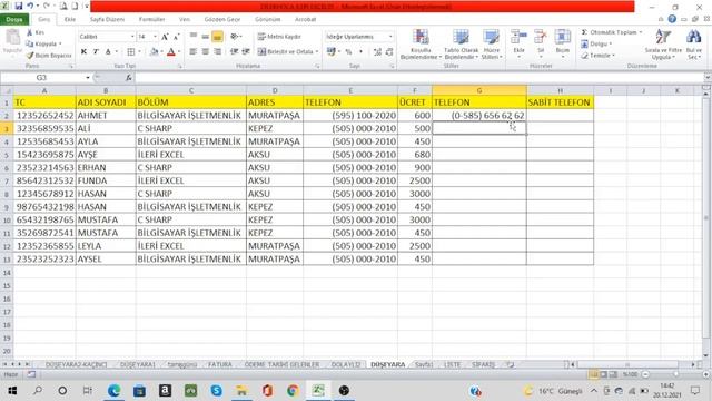 SÜTUNA TELEFON BİÇİMİ NASIL VERİLİR | EXCEL TELEFON BİÇİMİ смотреть онлайн