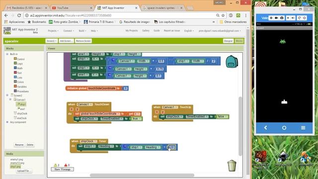Space Invaders App Inventor 2 tutorial part 01 смотреть онлайн