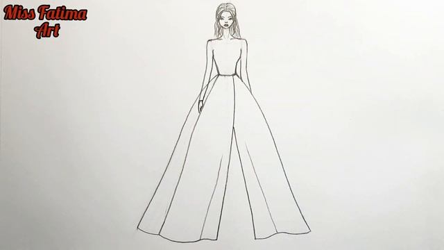 Учимся рисовать девушку в красивом платье / Как нарисовать девушку поэтапно / Уроки для начинающих смотреть онлайн