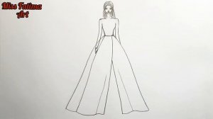 Учимся рисовать девушку в красивом платье / Как нарисовать девушку поэтапно / Уроки для начинающих