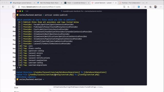 1 Persiapan Laravel, Sanctum, React & Migrasi смотреть онлайн