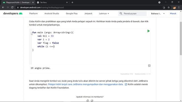 Playground Kotlin Bilangan Prima смотреть онлайн