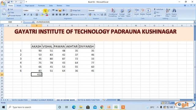 DAY 22 USE OF DEFINE NAME IN MS EXCEL || GIT EDUCATION || смотреть онлайн
