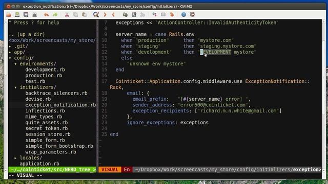 Научись Rails: Exception Notification - ошибки в почту (эпизод 38) смотреть онлайн