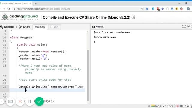 Get property value from string using reflection in C# смотреть онлайн