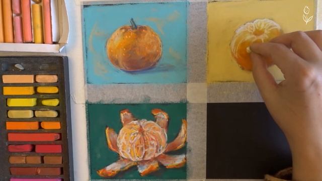 Мандарин 3: Рисую сухой пастелью нежный мандарин | Mandarin pastel смотреть онлайн