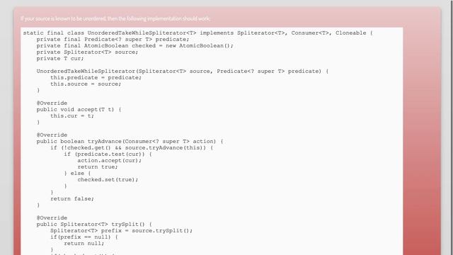 How to implement a parallel supporting takeWhile for the Stream API in Java 8? смотреть онлайн