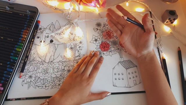 Тестируем карандаши Derwent inktense|раскрашиваем вместе|Мария Тролле сумеречный сад| смотреть онлайн