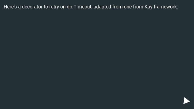 Dealing with db.Timeout on Google App Engine смотреть онлайн