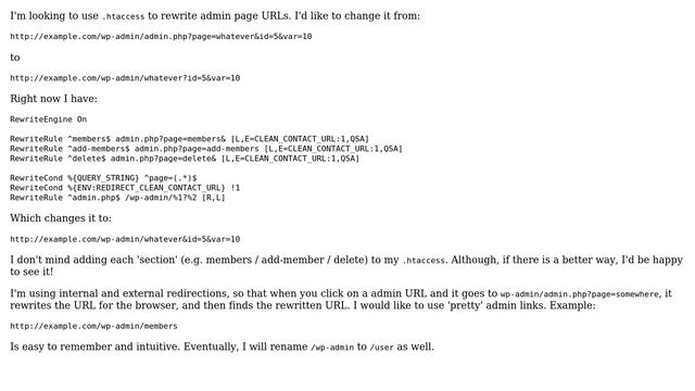 Wordpress: How to remove "admin.php?page=" from wp-admin using .htaccess? смотреть онлайн