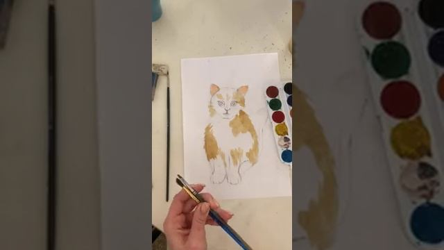 Рисование на карантине. Рисуем котенка акварелью. ART FOX.SCHOOL смотреть онлайн