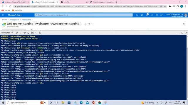 Configure web app and Deploy code||Git clone||staging deployment slot||Azure tutorial|Az104 смотреть онлайн