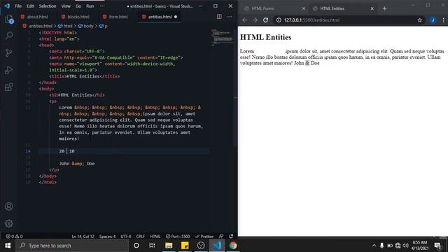 Modern HTML Crash Course || HTML Entities & Special Characters || Part 8 смотреть онлайн